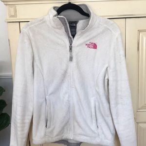 The North Face full zip fleece white osito sweater